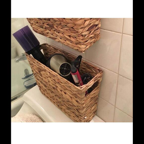 Hand-Woven Magazine Basket - Natural Narrow Water Hyacinth - Picture 5 of 5